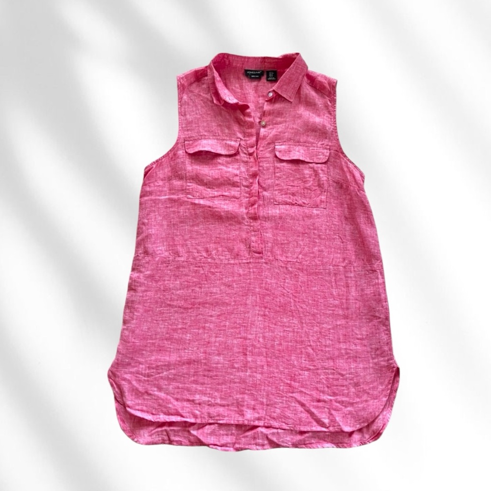 Jones New York Sleeveless Top in Rose 100% Linen